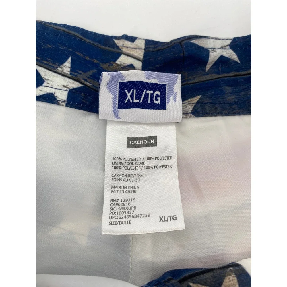 Calhoun Mens American Flag Board Shorts Swim Trunks XL Patriotic Stars & Stripes